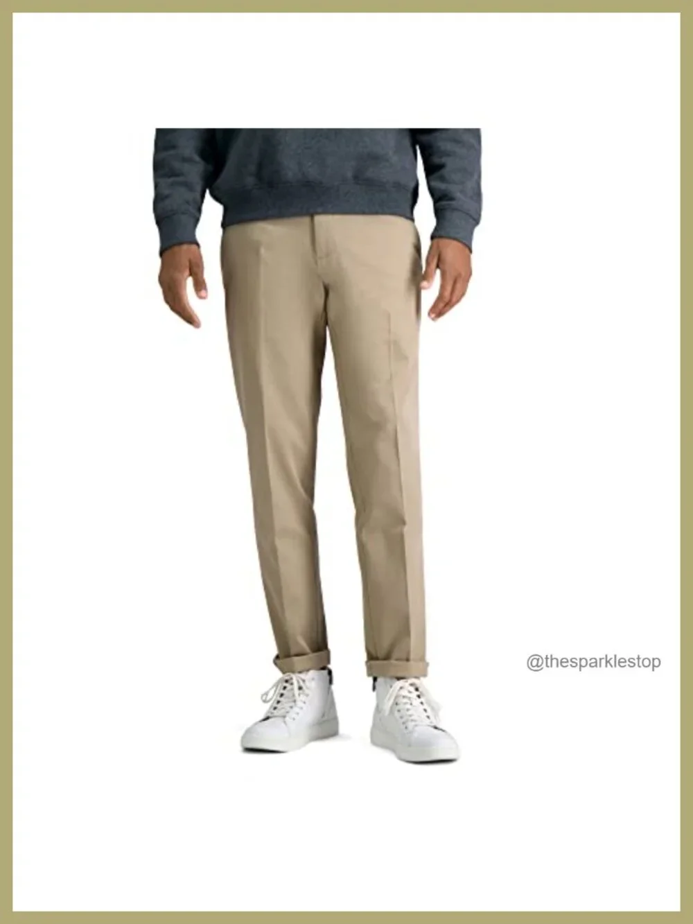 Haggar Men's Slim Fit Flat Front Casual Pant No Iron Stretch Flex Waist